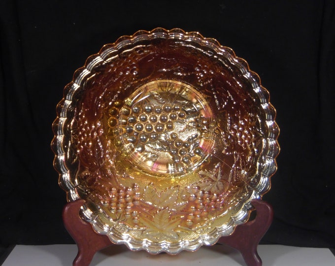 Carnival Glass Bowl, Imperial Glass Company, Imperial Grape, 1911 - 1927