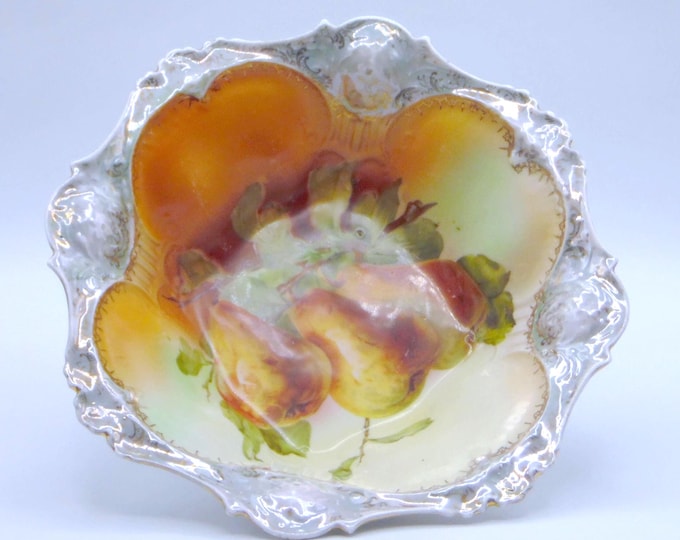 Porcelain Bowl, Prov Sxe (Erdman Schelgelmilch) unknown mold, Fruits III (Pears), 1902-1920
