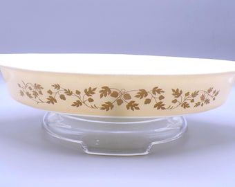 Vintage Kitchenware Divided Dish, Pyrex, Golden Acorn, 1960 -1963