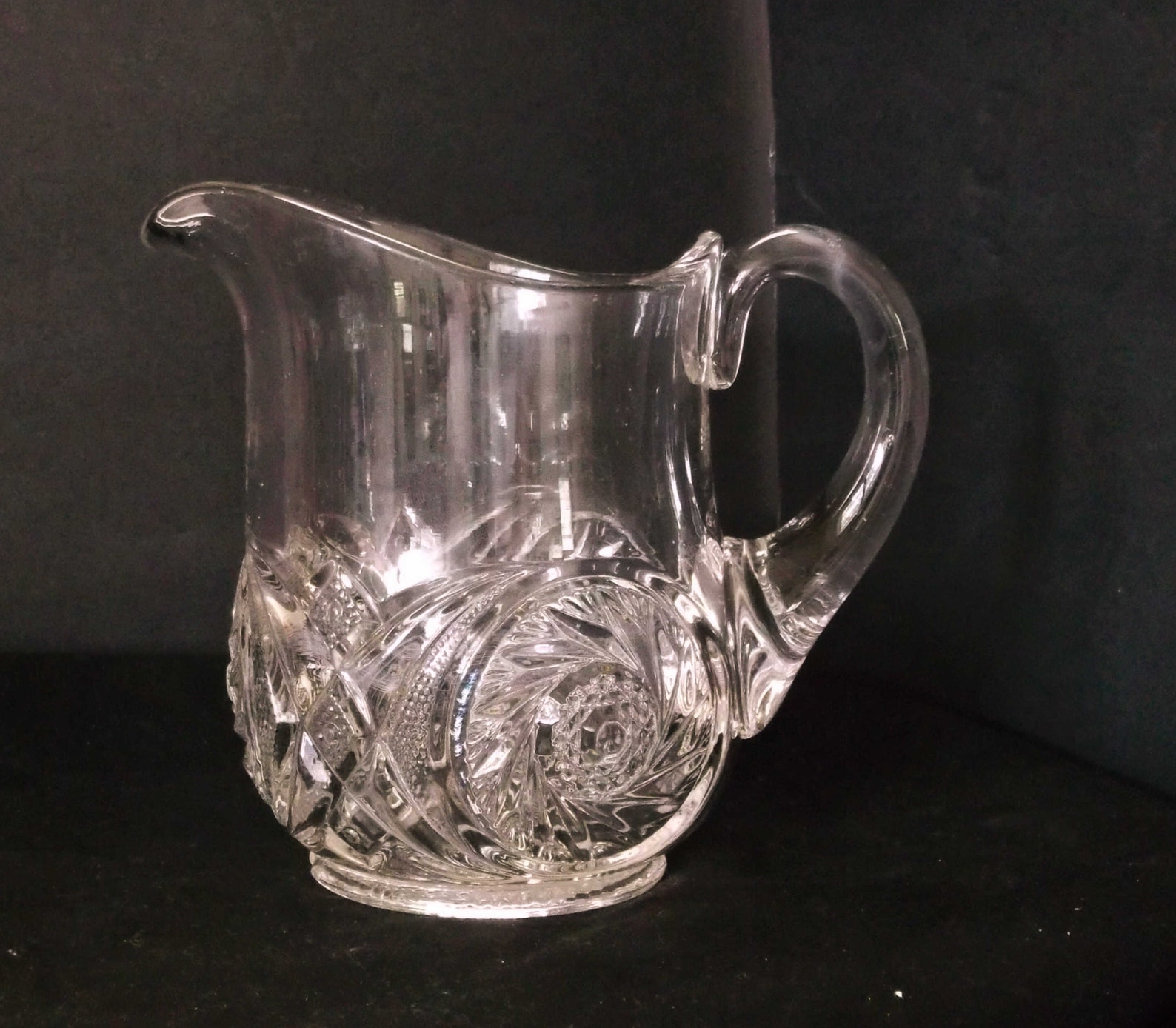 Early American Pressed Glass Large Creamer National Glass Co Etsy