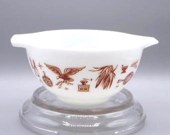Vintage Kitchenware Mixing Bowl, Pyrex, Early American, #441, 1 1/2 Pint, Cinderella, 1962-1971