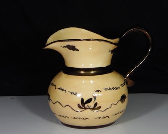 Pottery Milk Pitcher, Cumbow China Decorating, Abingdon, Virginia, Pocahontas, 1932 - 1970