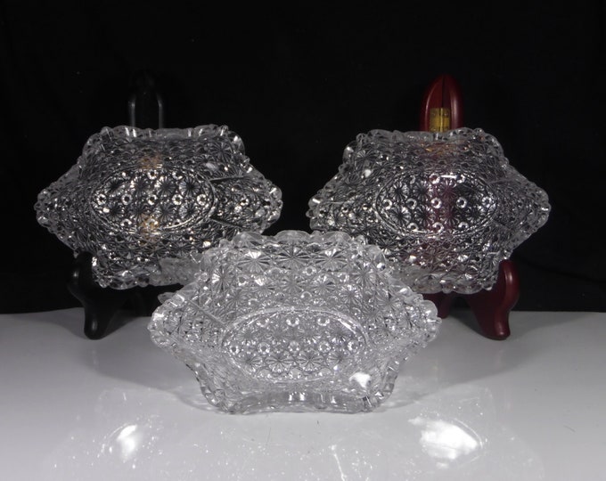 Early American Pressed Glass Sauce/Berry Bowl, Individual, OHara Glass Company Ltd, Tycoon (OMN) 1886