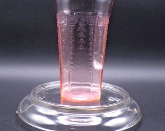 Depression Glass Iced Tea Tumbler, Hocking Glass Company, Princess, Pink, 1931 - 1935