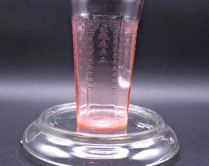 Depression Glass Iced Tea Tumbler, Hocking Glass Company, Princess, Pink, 1931 - 1935
