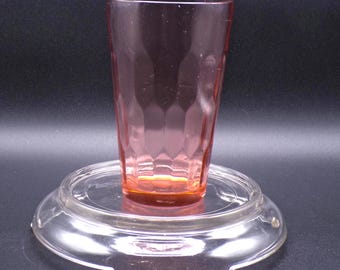 Depression Glass Tumbler, Jeannette Glass Company, Hex Optic, Pink, 1928 - 1932