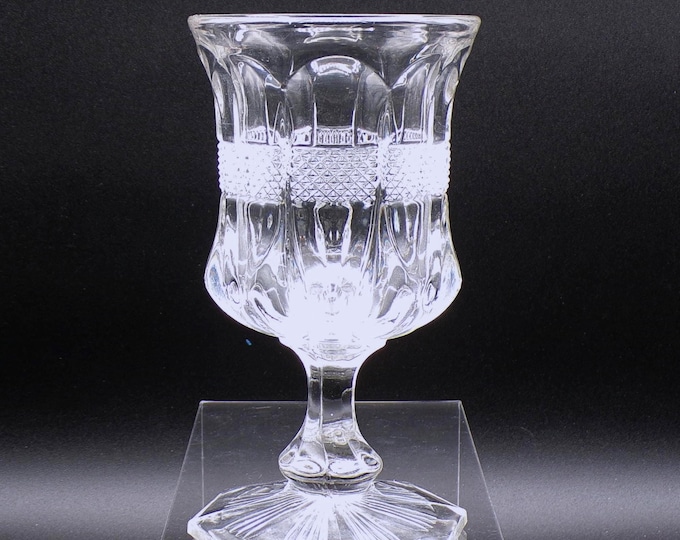 EAPG Banded Portland Goblet - US Glass Co. Virginia Pattern