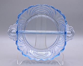 Cambridge Caprice Moonlight Relish Dish: Elegant 1930s Glass