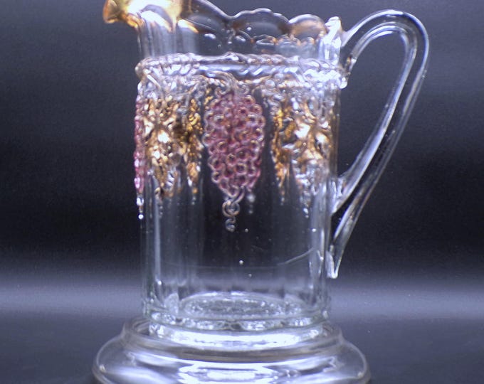EAPG Pitcher, Indiana Glass Company, #154 (OMN) aka Darling Grape; Late Panel Grape; 1914