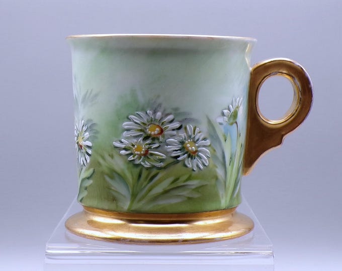 Porcelain Shaving Mug, O&E G (Oscar and Edgar Gutierrez) Austria, H P White Daisies, 1889-1918