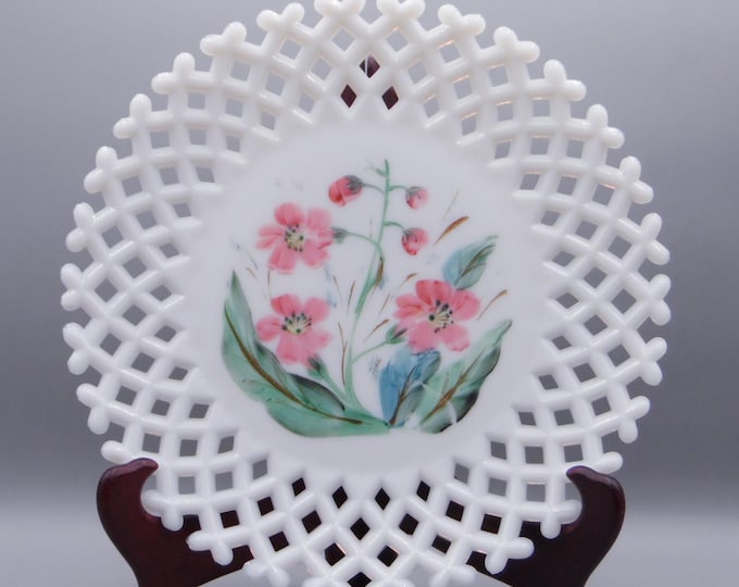 Early American Pressed Glass/Opaque Glass Plate; Challinor, Taylor and Company; O W (Open Work) (OMN) 1880s