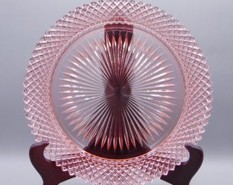 Depression Glass Dinner Plate, Hocking Glass Company, Miss America, Pink, 1933 - 1937