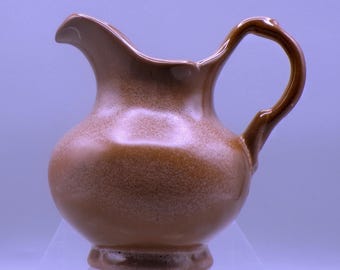 Vintage Pottery Small Pitcher, Frankoma Pottery, #40A, Chocolate Brown, c1963 - 1970