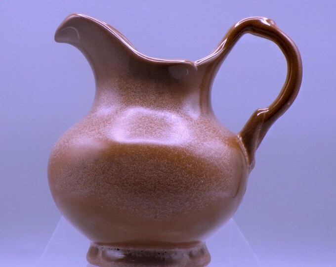 Vintage Pottery Small Pitcher, Frankoma Pottery, #40A, Chocolate Brown, c1963 - 1970