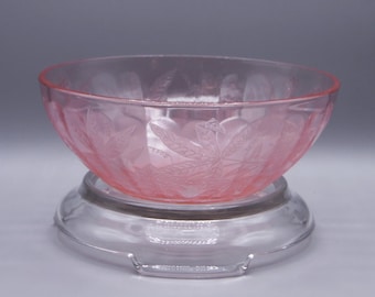 Depression Glass Salad Bowl, MacBeth-Evans Glass Company, Dogwood, Pink, 1929 - 1932