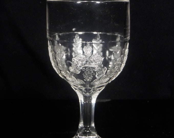 Early American Pressed Glass Water Gobler, Adams And Company, Myrtle (OMN) a/k/a Grape And Festoon Variant, c 1872