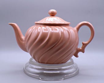 Vintage Pottery Tea Pot, Franciscan, Coronado, Coral Biege Matte, 1940 - 1947