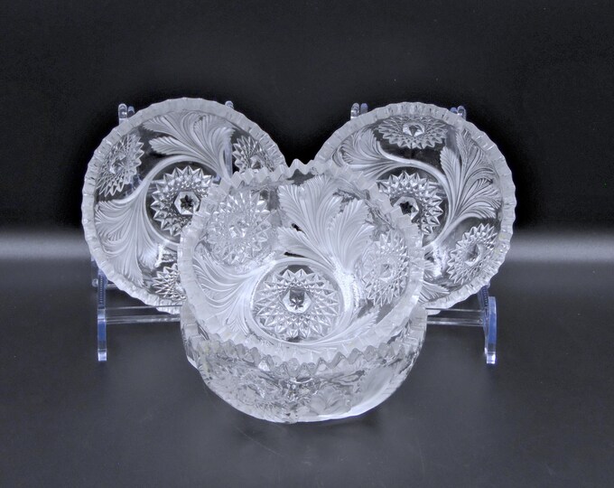 EAPG Individual Berry/Sauce Bowls: Crystal Glass Co; #358 (OMN) 1906