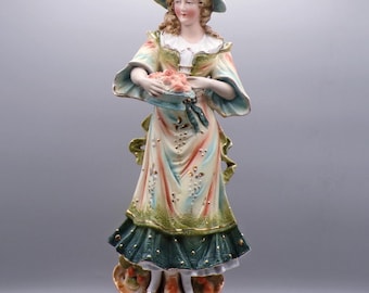 Bisque Porcelain Figure, Scheibe - Alspach (formerly A W Kister) Thuringia, Germany, Hand Painted, 1920s