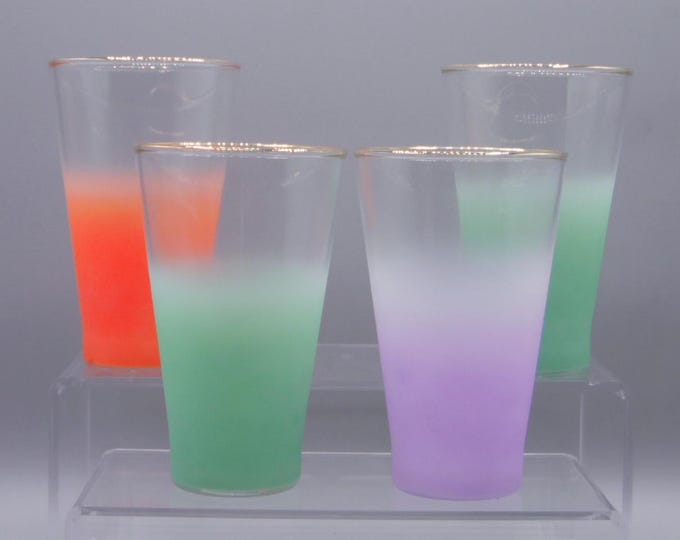 Vintage/Mid-century Modern Glass Tumblers, West Virginia Glass Specialty, Blendo, 1960s