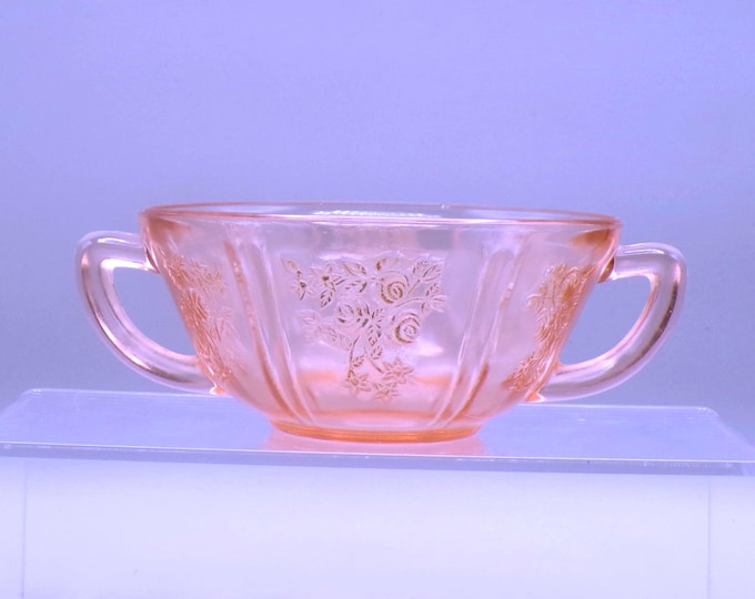 Depression Glass Cream Soup Bowl, Federal Glass Company, Sharon, Pink, 1935 - 1939