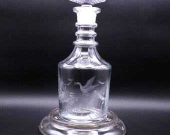 Elegant Era Glass Decanter, Duncan and Miller Glass Company, #30; Pall Mall with Mallards Etch, 1943 - 1955