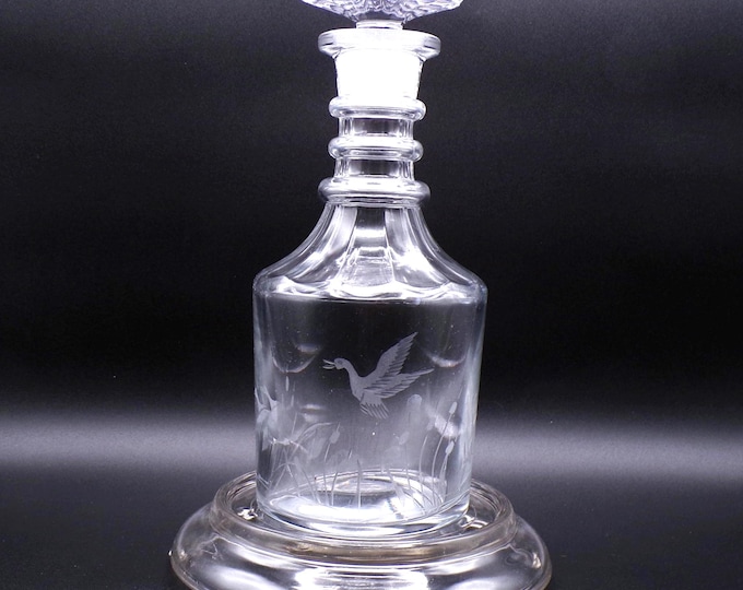 Elegant Era Glass Decanter, Duncan and Miller Glass Company, #30; Pall Mall with Mallards Etch, 1943 - 1955