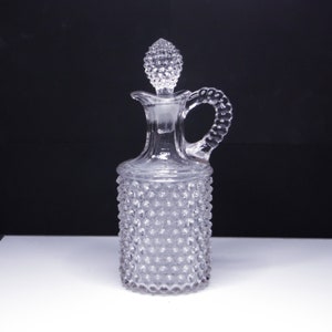 Early American Pressed Glass Cruet/Catsup Bottle, Model Flint Glass Company, Dewdrop (OMN) 1890s