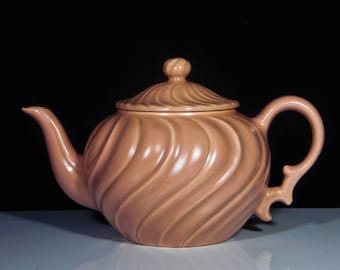 Vintage Pottery Tea Pot, Franciscan, Coronado, Coral Biege Matte, 1940 - 1947