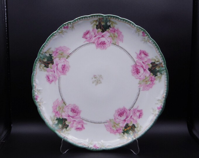 Porcelain Charger, Porzellanfabrik Thomas And Ens, Marktredwitz, German, Bavaria, Louvre Series, Roses De Riviera, 1905 - 1908