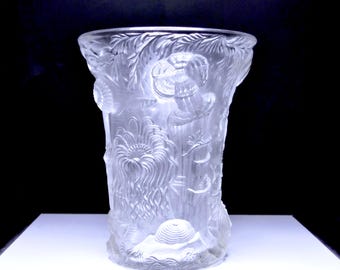 Barolac Sculpture Glass Vase Josef Inwald Made in Czechoslovakia