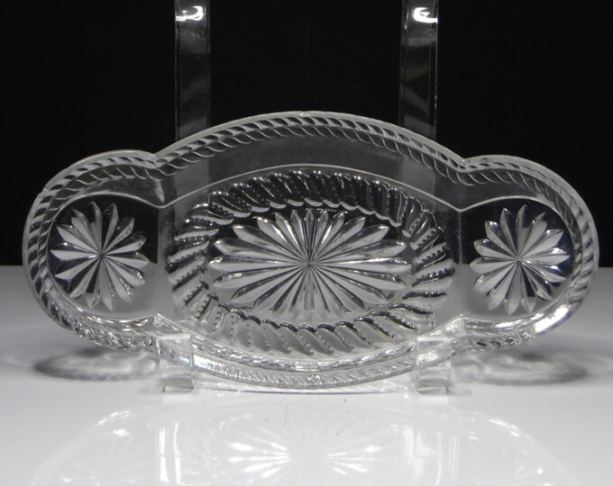 Early American Pressed Glass Olive/Pickle/Relish Dish,  Ohio Flint Glass Company, Ohio Flint #999; Belle (OMN) 1899