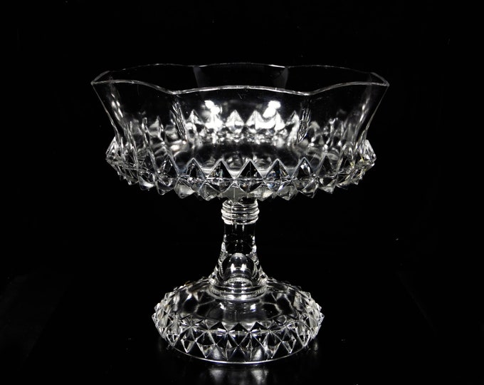 Early American Pressed Glass Compote, Bryce Brothers, Amazon (OMN) AKA Sawtooth; Sawtooth Band; 1890