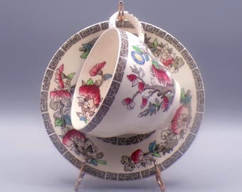 Vintage Johnson Brothers Indian Tree Cup and Saucer: England Pottery, 1970s