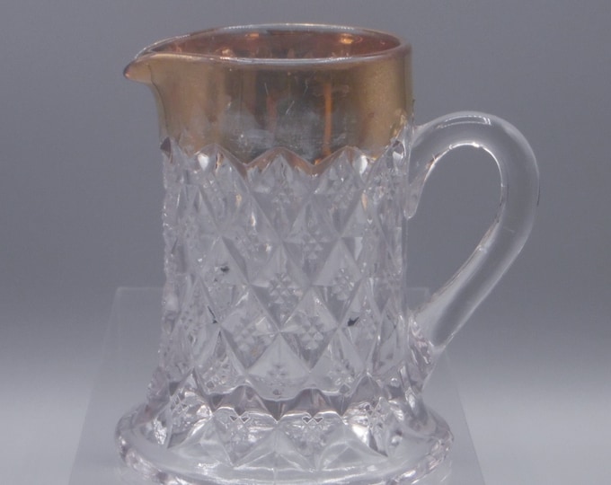Early American Pressed Glass Creamer Fostoria Glass Company, Fostoria No 1119, Sylvan (OMN), 1902