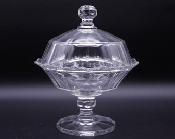 EAPG Covered Butter Dish: George Duncan & Sons Ribbon Pattern, 1878