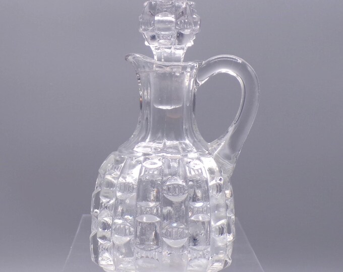 Early American Pressed Glass Cruet, Westmoreland Specialty Company, WSC #15 (OMN) aka Bamboo Column, introduced 1892