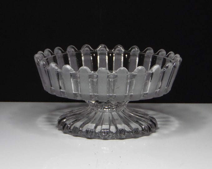 Early American Pressed Glass Butter Dish (Bottom Only), Bakewell, Pears and Company, Englsh (OMN) AKA Ribbon, 1877