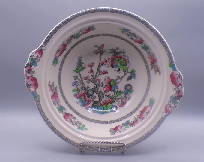 Vintage Pottery Vegetable Bowl, Covered, Johnson Brothers, England, Indian Tree, ca 1970s