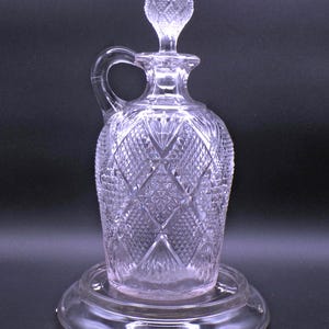 Early American Pressed Glass Decanter, Model Flint Glass Company, Peerless (OMN) introduced 1896