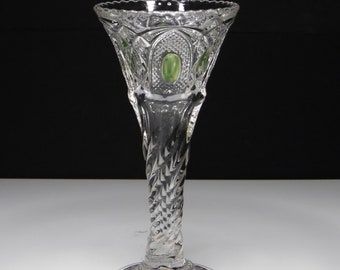 Early American Pressed Glass Bud Vase, United States Glass Company, US Glass #15084; New Hampshire (OMN) AKA Bent Buckle; Modiste; 1903