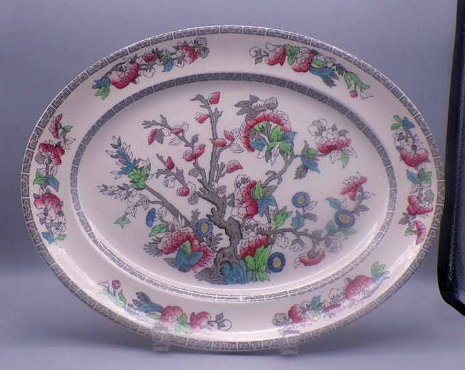 Pottery Large Platter, Johnson Brothers, England, Indian Tree, ca 1970s