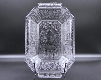 EAPG Platter, Unknown Maker; Virginia Dare (aka) aka Goddess of the Hunt; c 1880