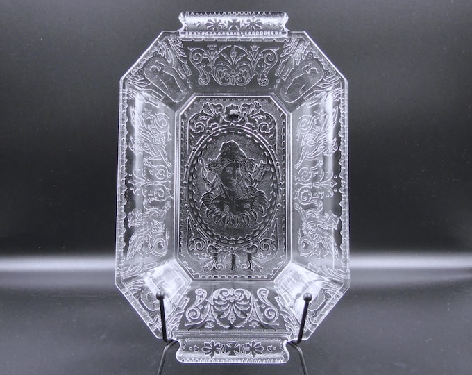 EAPG Platter, Unknown Maker; Virginia Dare (aka) aka Goddess of the Hunt; c 1880