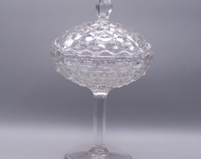 Vintage/Early American Pressed Glass Covered Jelly Compote, Fostoria Glass Company, Fostoria #2056; American (OMN) 1915 - 1982