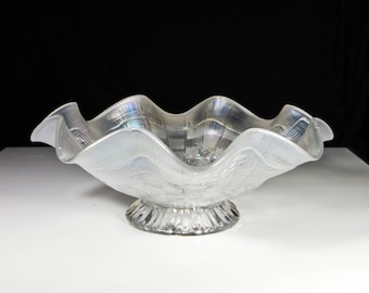 Carnival Glass Bowl, Northwood Glass Company, Three Fruits Medallion 1910 - 1915