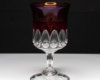 Early American Pressed Glass Water Goblet; United States Glass Company; US Glass #15091 (OMN) aka Arched Oval; Concaved Almond; Optic; 1905