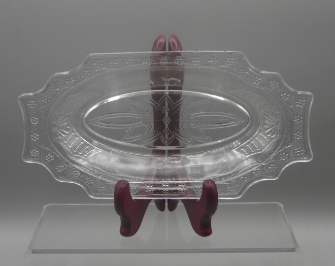 Early American Pressed Glass Olive/Pickle/Relish Dish, Adams & Company, Adams No 50; Sphynx (a/k/a) Egyptian; Parthenon, 1882