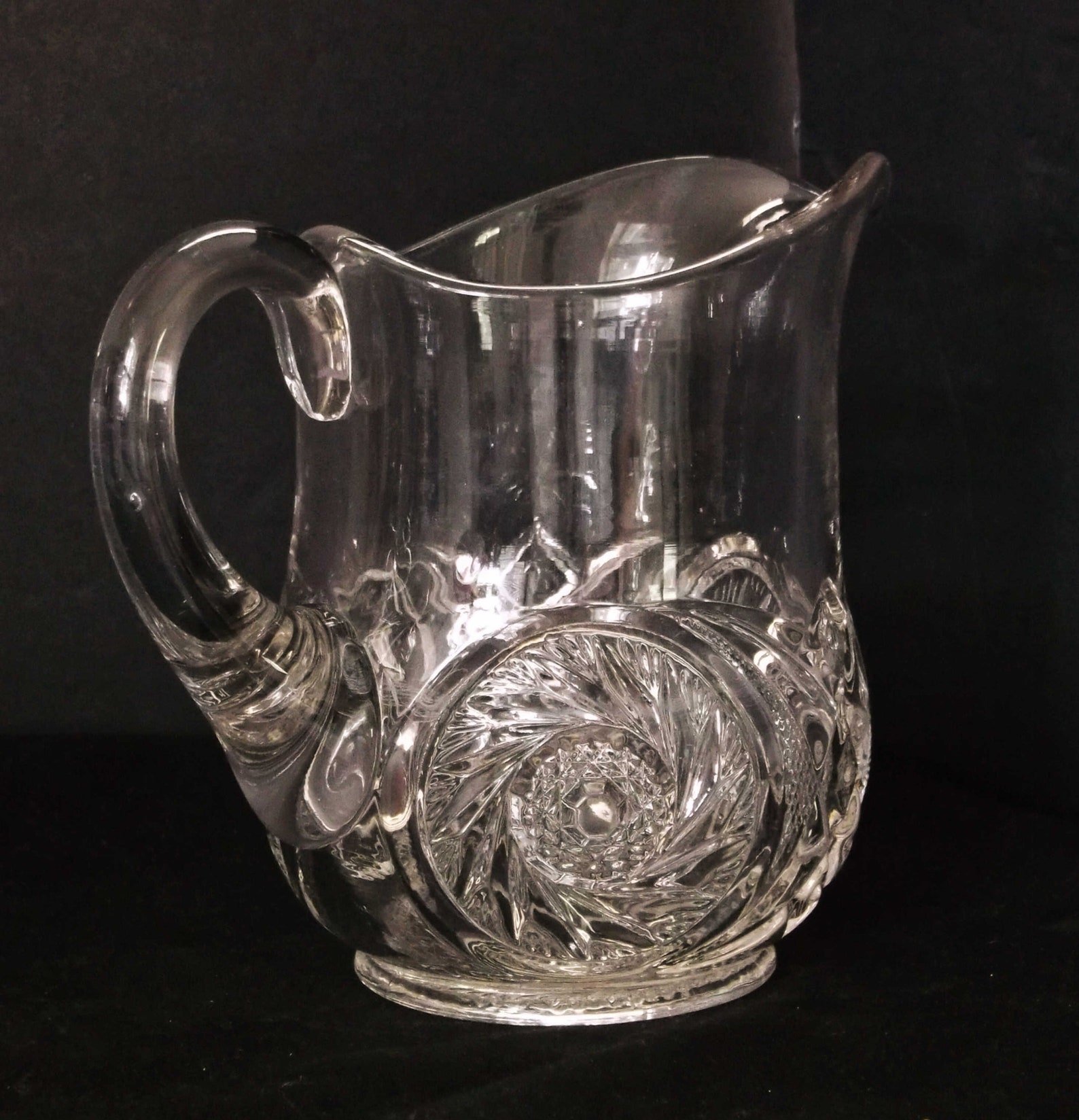 Early American Pressed Glass Large Creamer National Glass Co Etsy