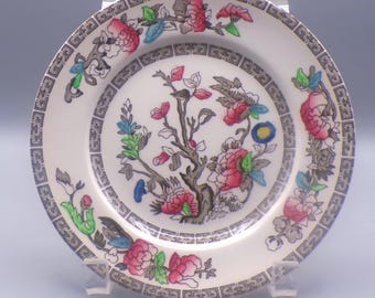 Vintage Pottery Dessert Plate, Johnson Brothers, England, Indian Tree, ca 1970s